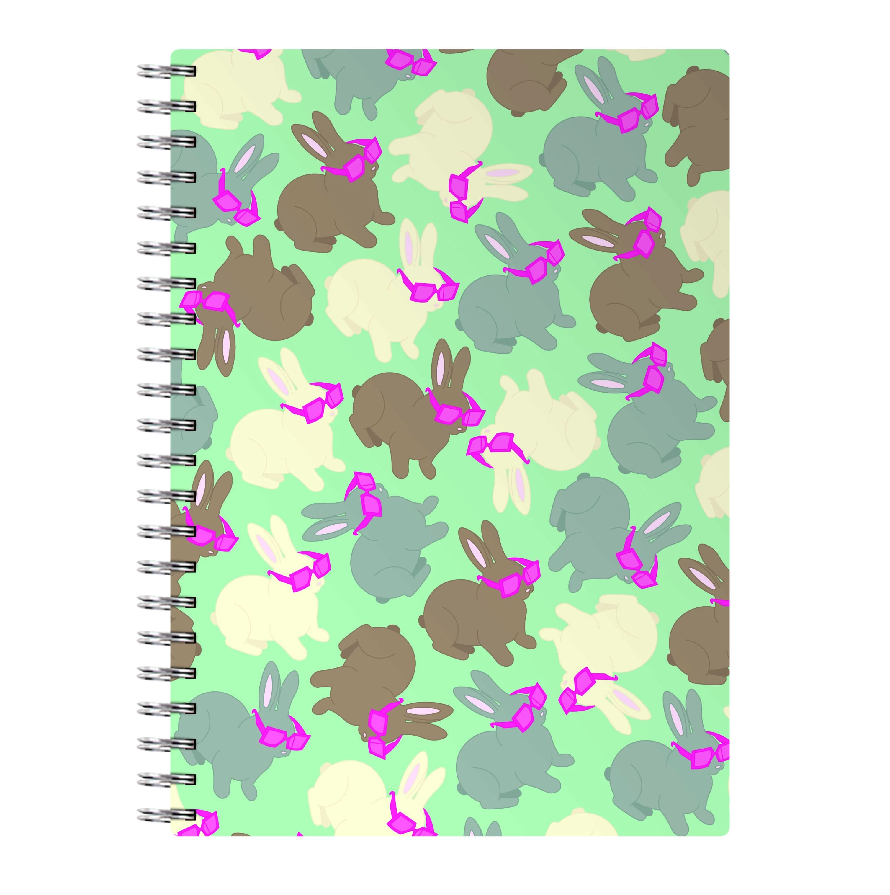 Bunny With Glasses Pattern Notebook