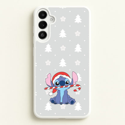 Cute Blue Alien Candycane Galaxy A36 Case