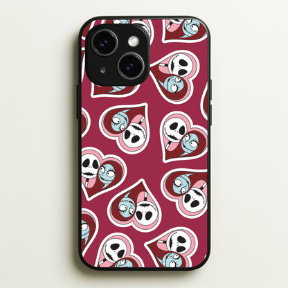 J And S Heart Pattern iPhone 15 Case
