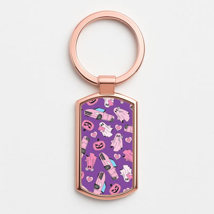 Mean Ghouls Props Pattern Rose Gold Keyring