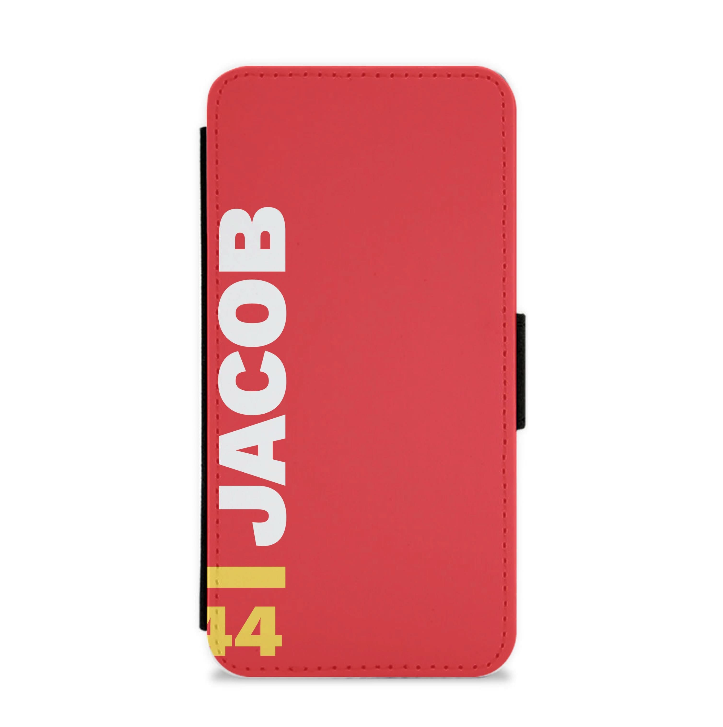 Personalised F1 Driver Red Flip / Wallet Phone Case