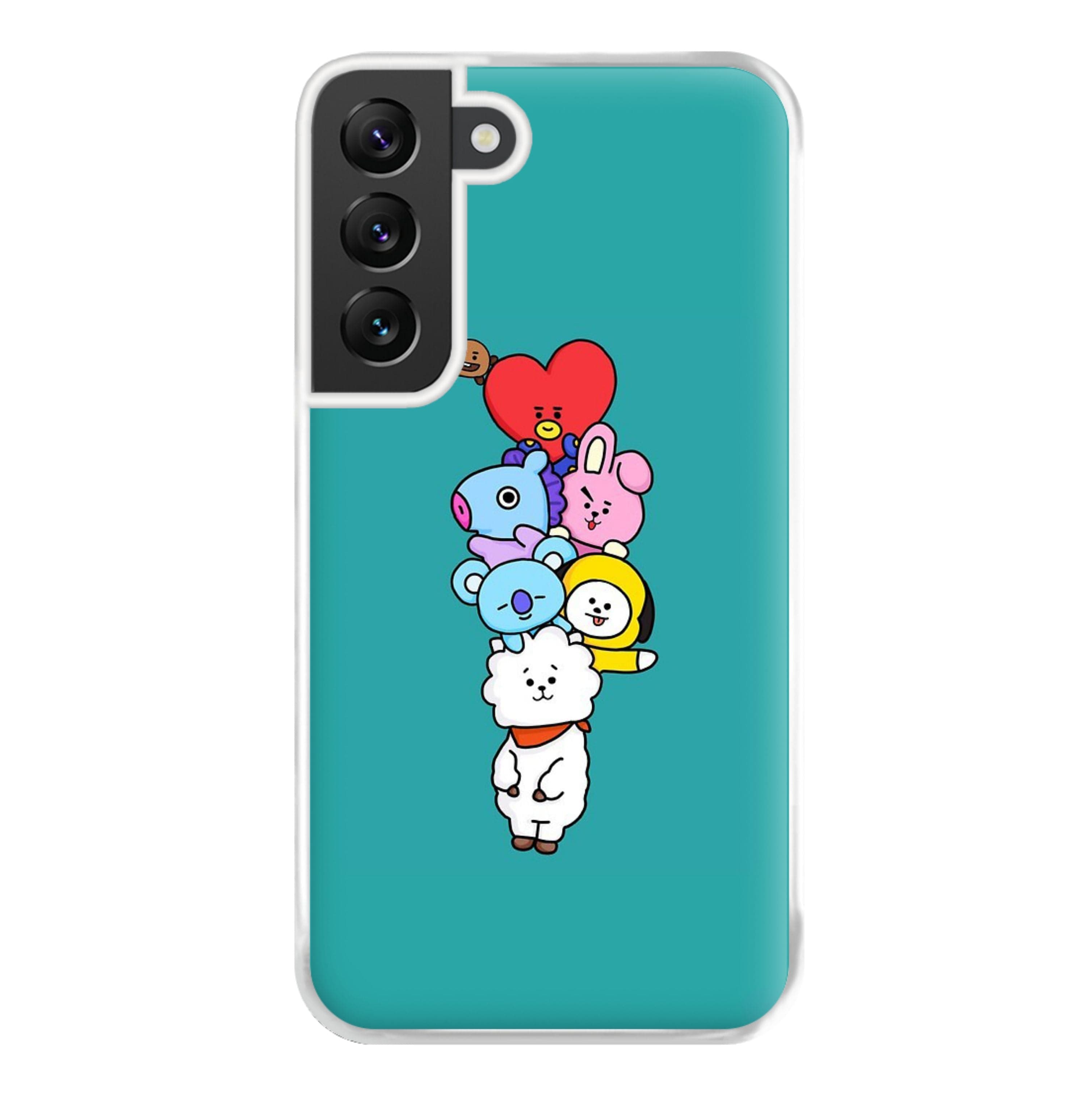 Green BT21 - RJ, Mang, Koya, Chimmy, Cooky, Shooky, Tata - K Pop Phone Case