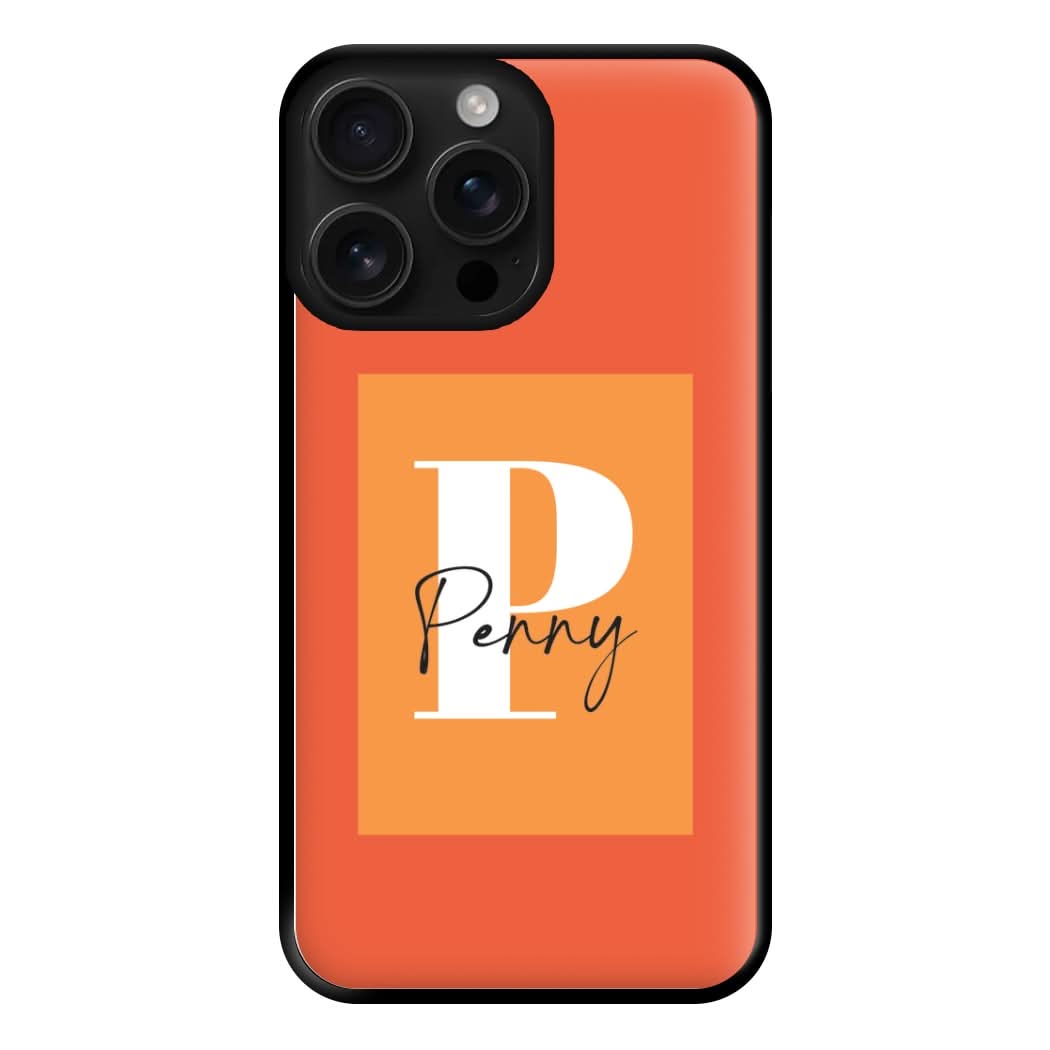 Orange Personalised Name Phone Case for Apple iPhone, Samsung Galaxy, Huawei and Google Pixel