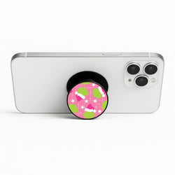 Pink Green Creature Xmas Pattern Phone Stand
