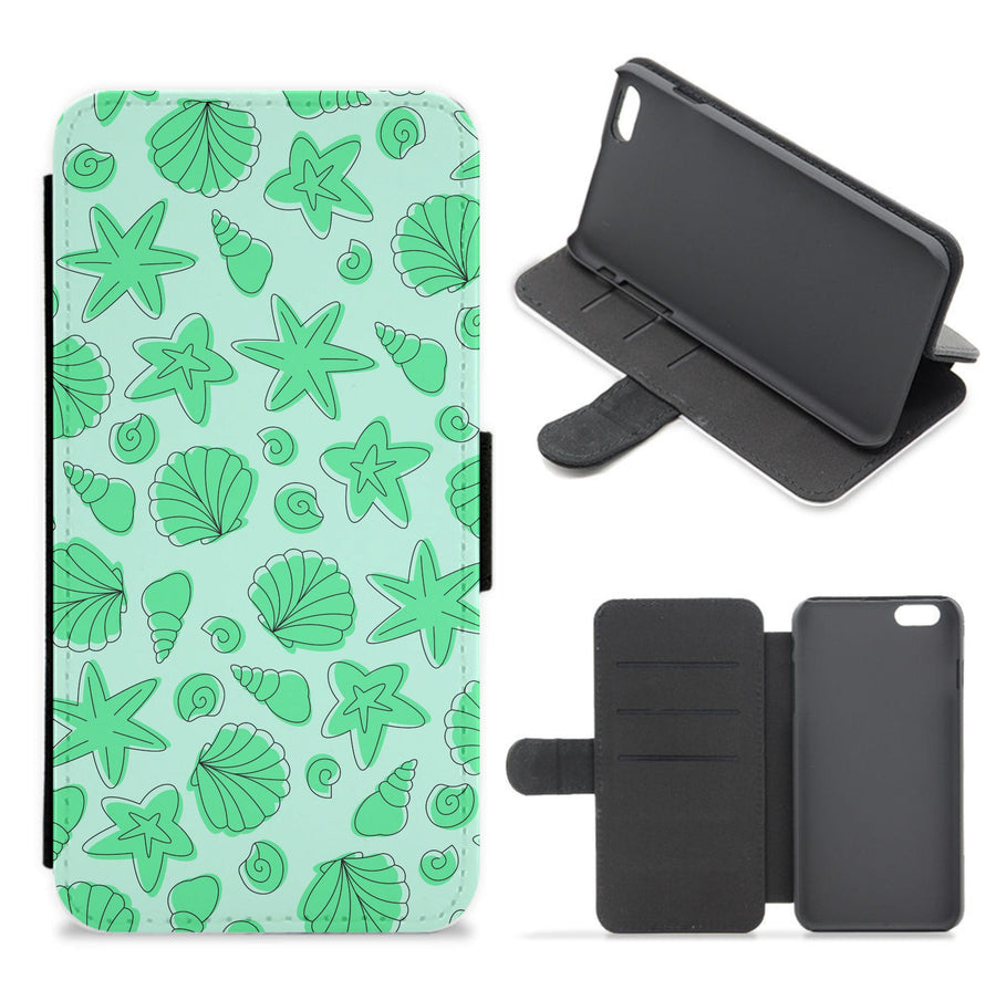 Seashells Pattern 4 Flip / Wallet Phone Case