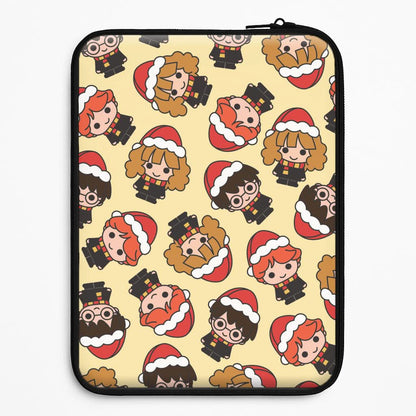 Wizards With Christmas Hats Pattern Universal Laptop Sleeve