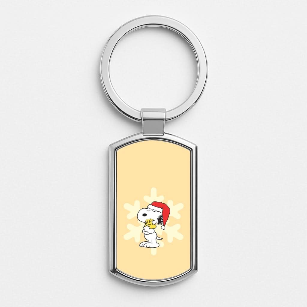 Christmas Cartoon Beagle And Bird  Luxury Keyring