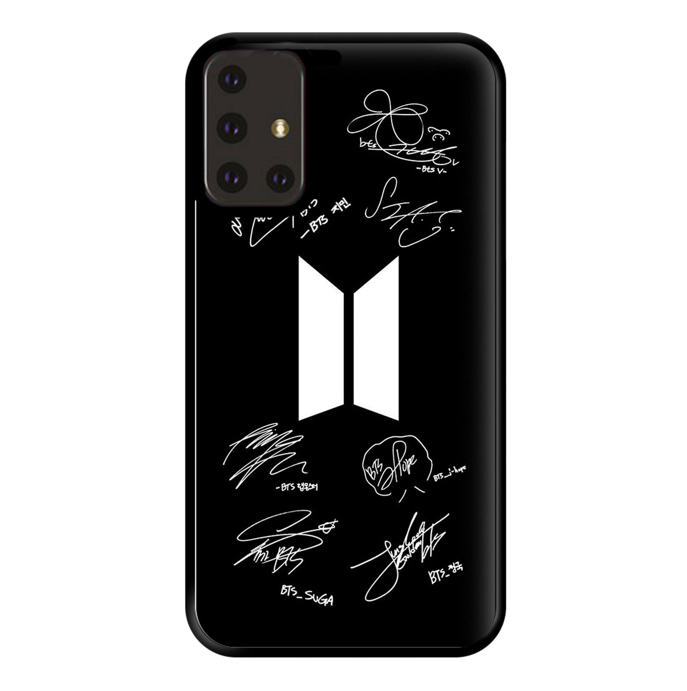 Black BTS Logo and Signatures Phone Case
