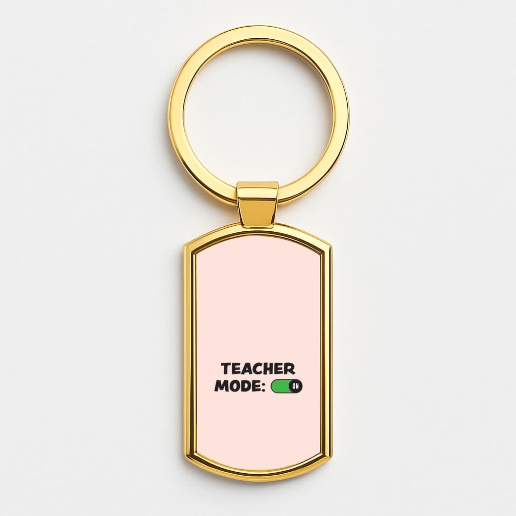 Teacher Mode On Gold Keyring