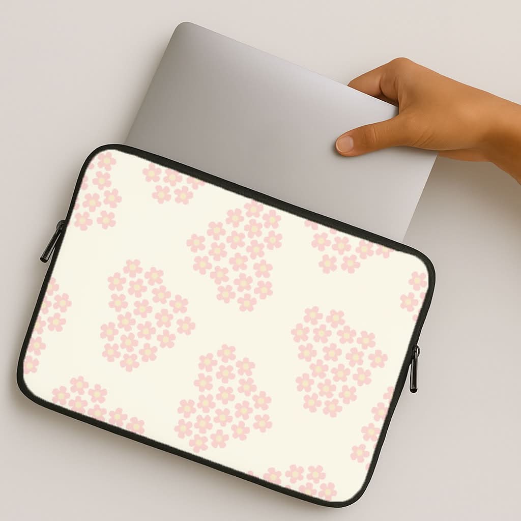 Flower Hearts Pattern MacBook Cover