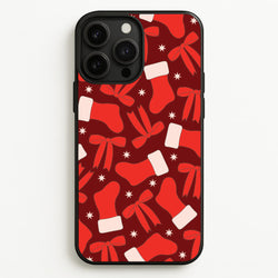 Stockings And Bows Pattern iPhone 13 Pro Max Case