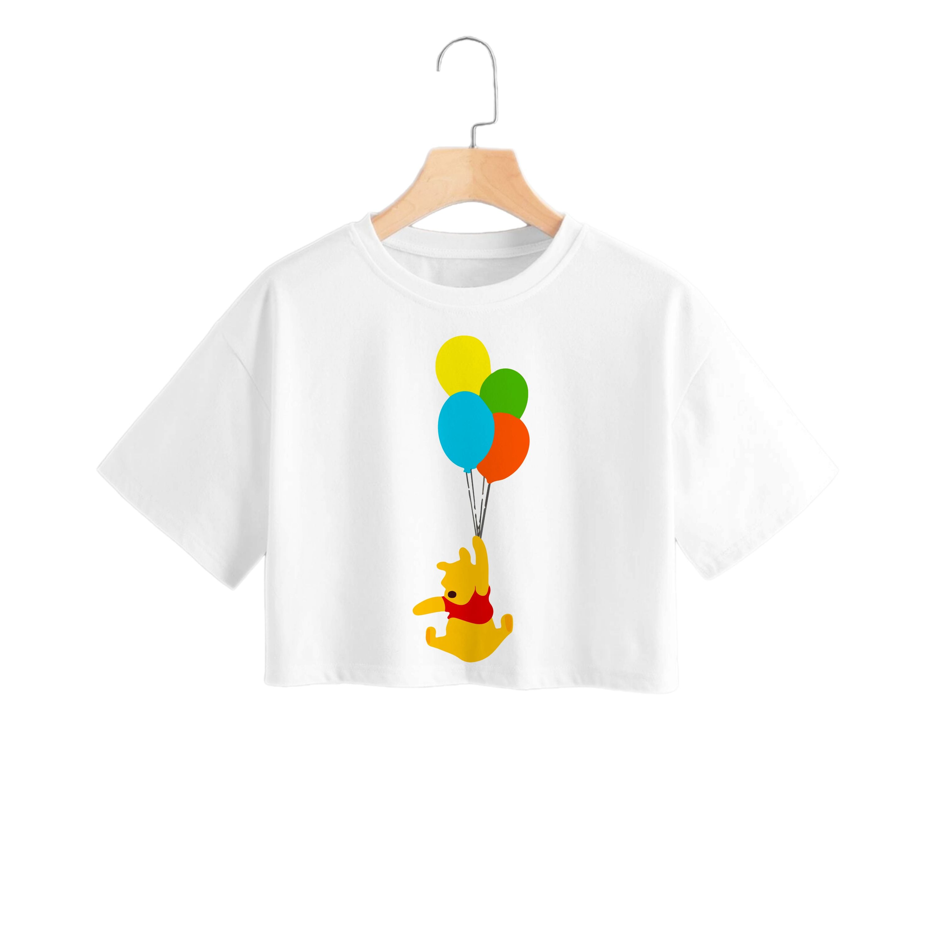 Pooh On Balloons Crop Top