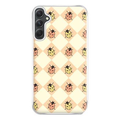 Argyle Ladybugs Pattern Galaxy A34 Case