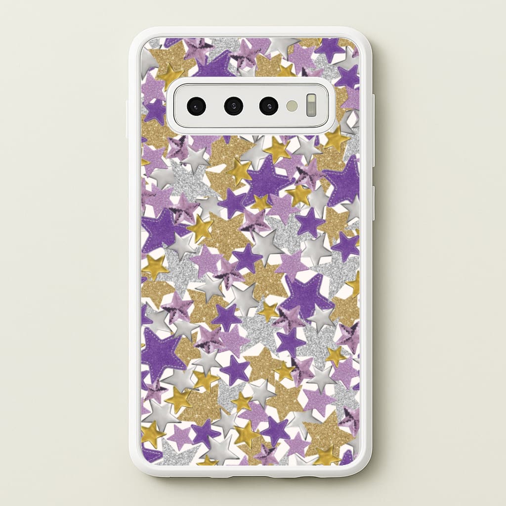 Mauve Stars Collage  Galaxy S10 Plus Case