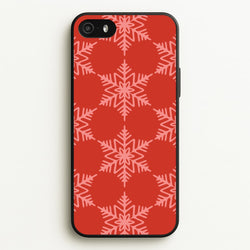 Red Giant Snowflakes Christmas Pattern iPhone 5 / 5s / SE 2016 Case