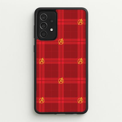 Superhero Team Red Tartan Pattern Galaxy A52 / A52s Case