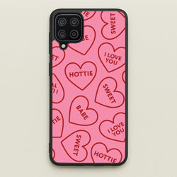 Quote Love Hearts Pattern Galaxy A12 Case