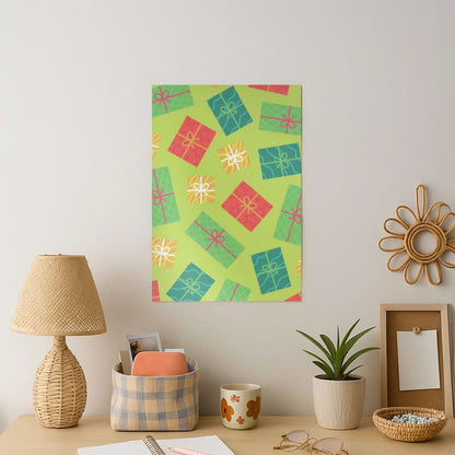 Colourful Abstract Christmas Presents Pattern Art Print