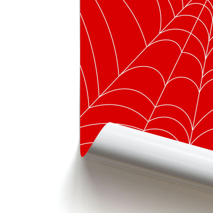 Red Cobwebs Pattern Poster