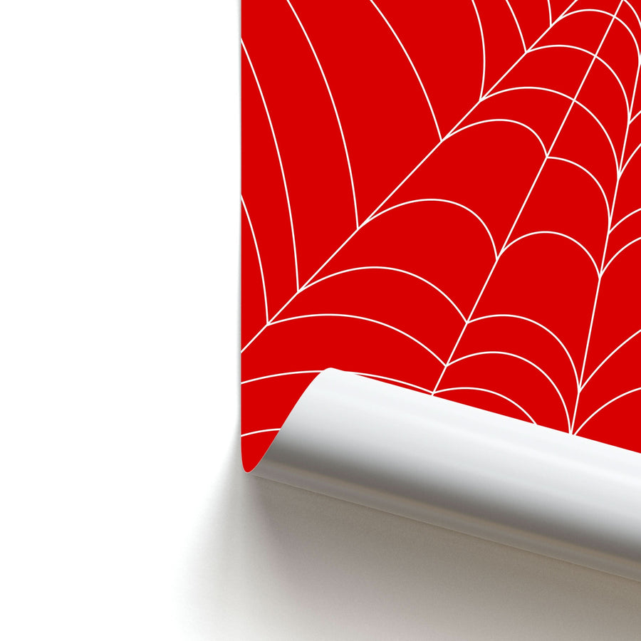 Red Cobwebs Pattern Poster