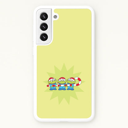 Cute Green Aliens Candycane Galaxy S22 Plus Case