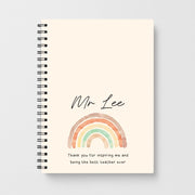 Beige Personalised Teacher Rainbow  Notebook 1