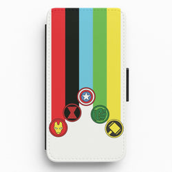 Superhero Team Colourful Symbols  Flip / Wallet Phone Case