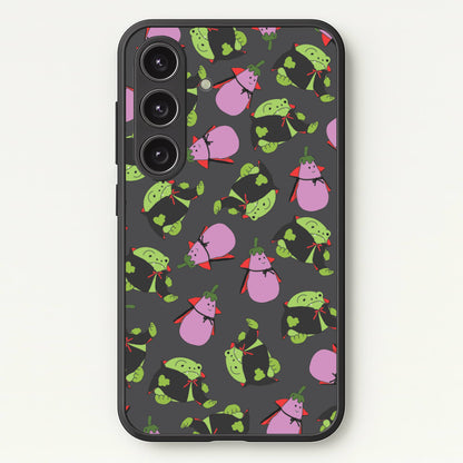 Vampire Frogs And Vegetables Pattern - Halloween Galaxy S25 Case