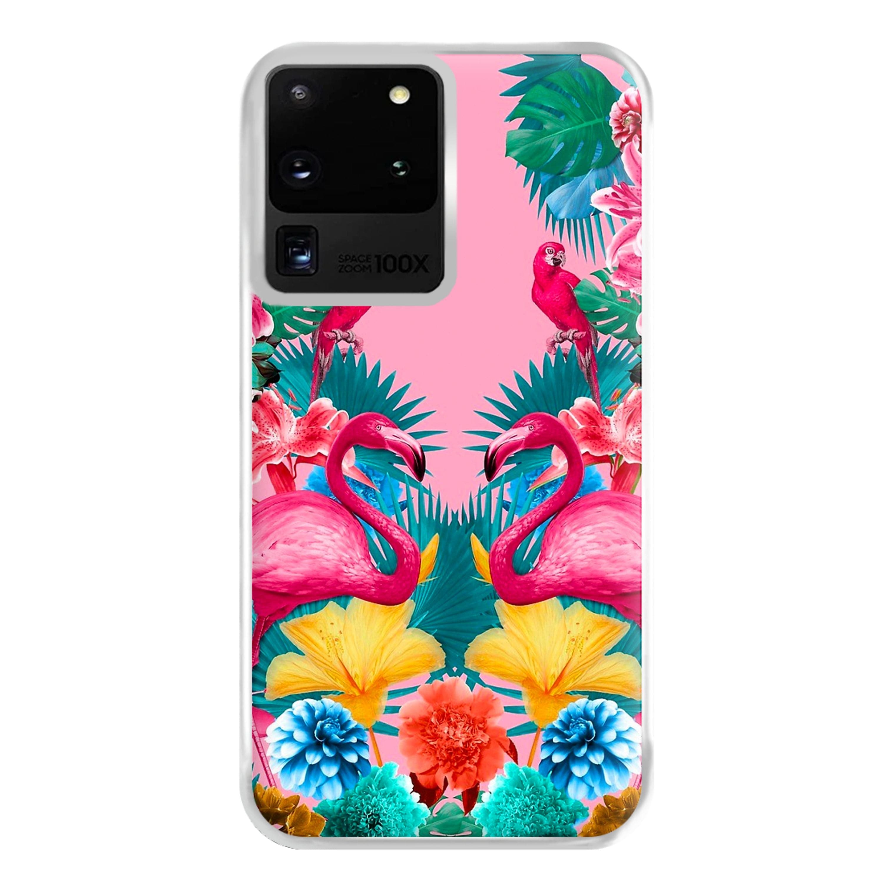 Flamingo and Tropical garden Phone Case