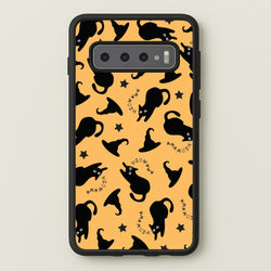 Black Cat And Hats Pattern Galaxy S10 Plus Case