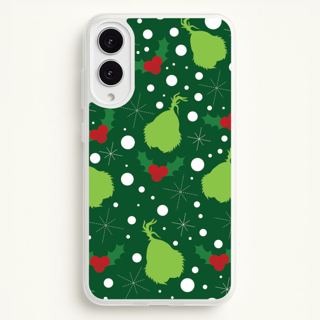 Green Creature Christmas Pattern Galaxy S25 Edge Case