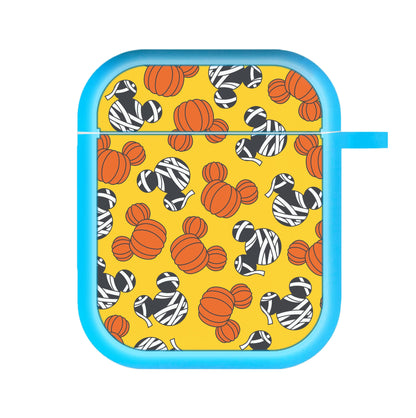 Pumpkin And Mummy Mouse Pattern AirPods Case