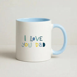 I Love You Dad Scribbles Blue Mug