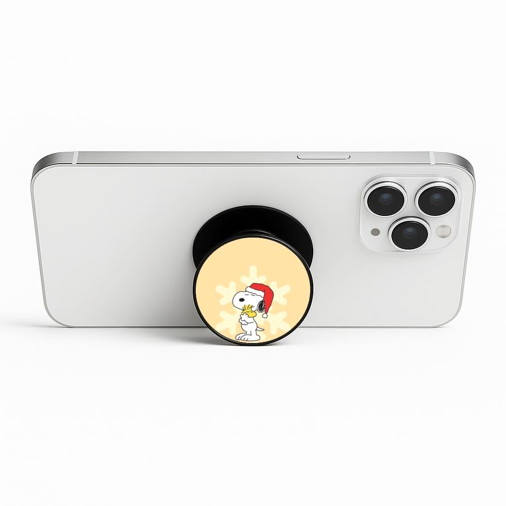 Christmas Cartoon Beagle And Bird  Phone Stand