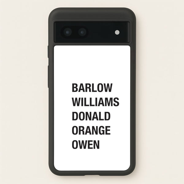 Take Band Members Names Google Pixel 7a Case