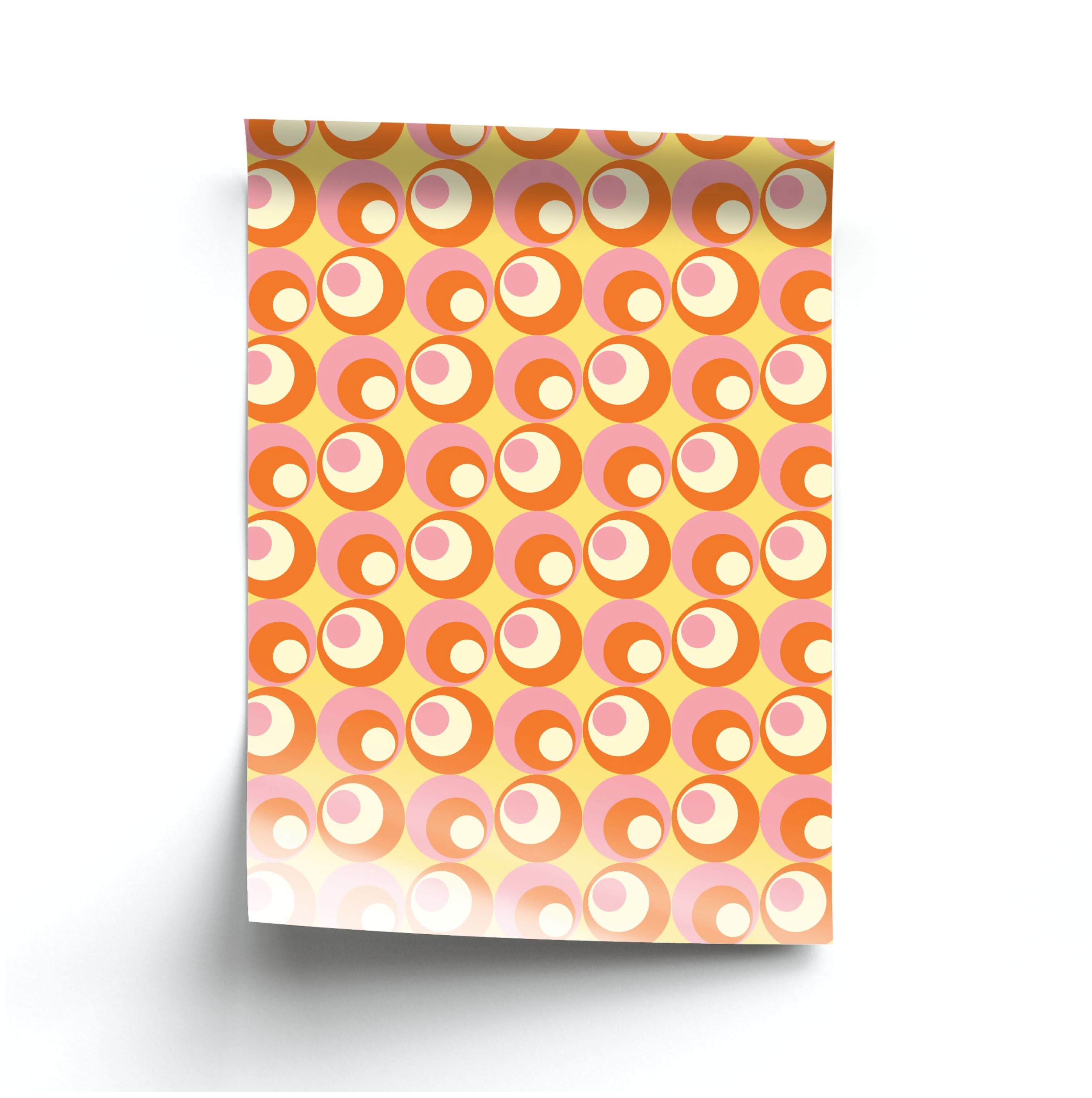 Colourful Circles Retro Pattern Poster