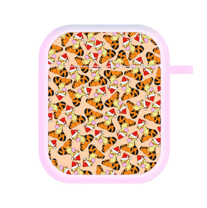 Tiger Pattern Christmas AirPods Case