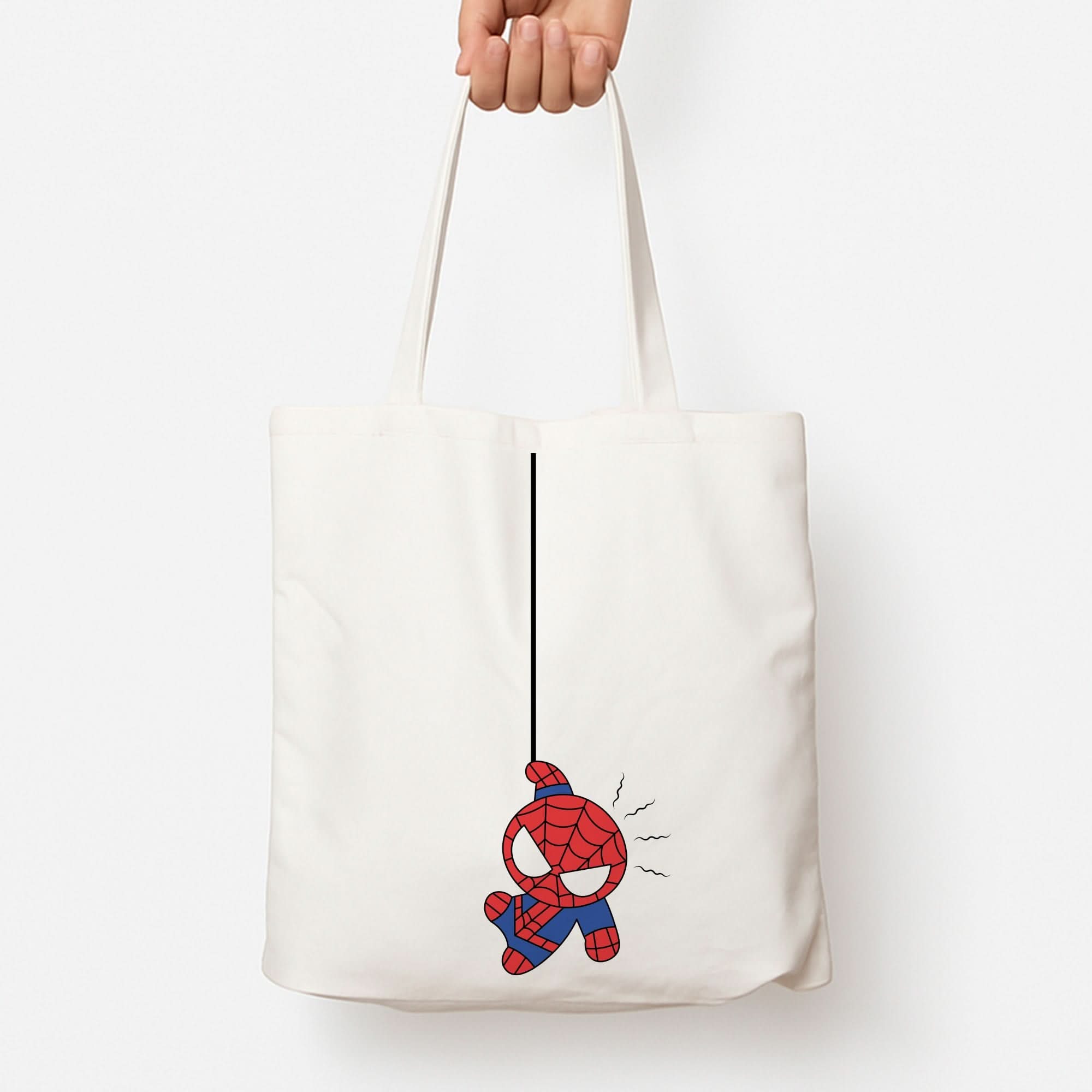 Blue Hanging Spider Hero Tote Bag