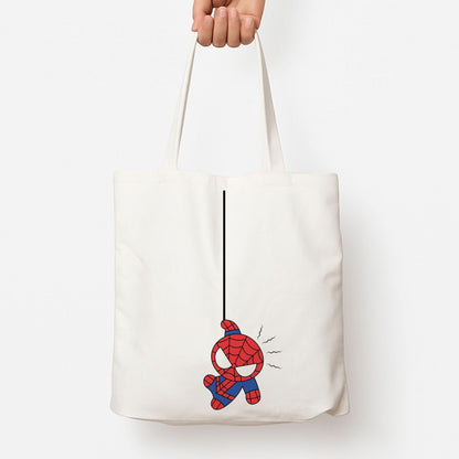 Blue Hanging Spider Hero Tote Bag