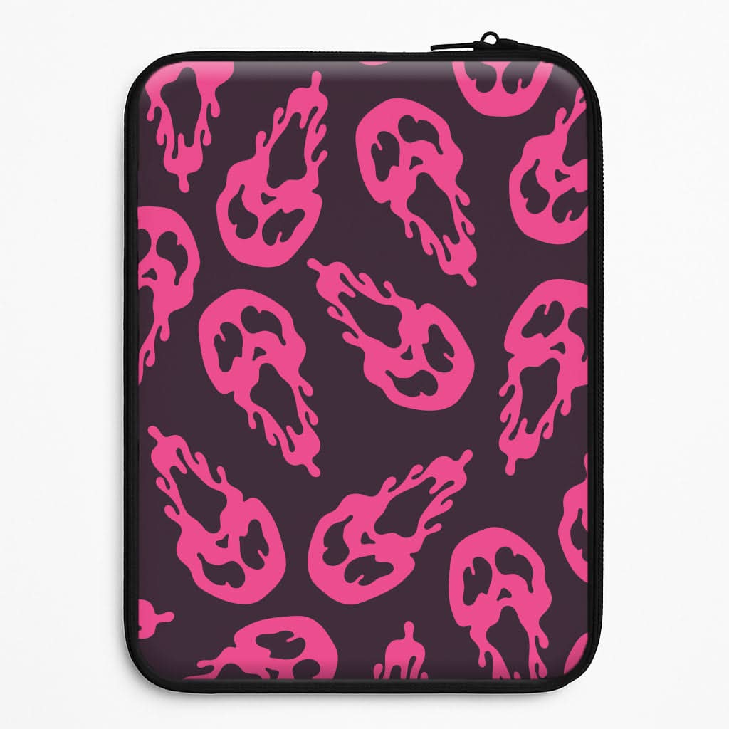 Trippy Ghost Face Pattern Laptop Sleeve