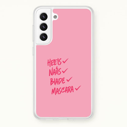 Heels, Nails, Blade, Mascara Galaxy S21FE Case