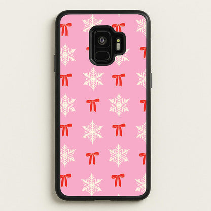 Coquette Bows And Snowflakes Pattern Galaxy S9 Case