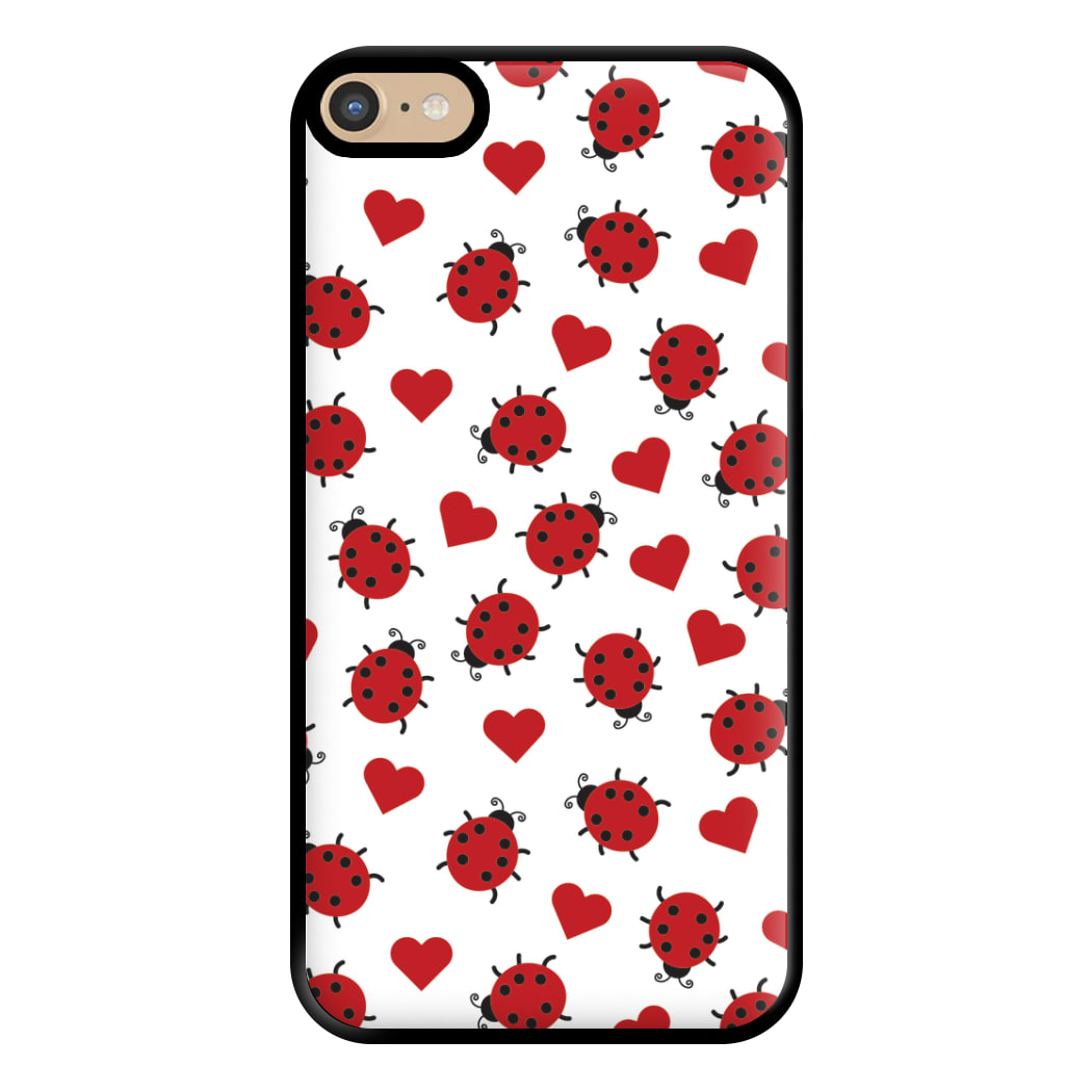 Ladybugs And Hearts Pattern iPhone 6 Plus / 7 Plus / 8 Plus Case
