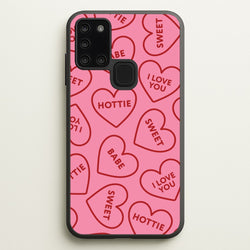 Quote Love Hearts Pattern Galaxy A21s Case