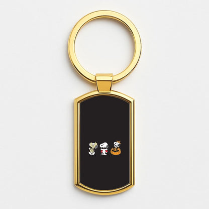 Cartoon Beagle Halloween Costumes Gold Keyring