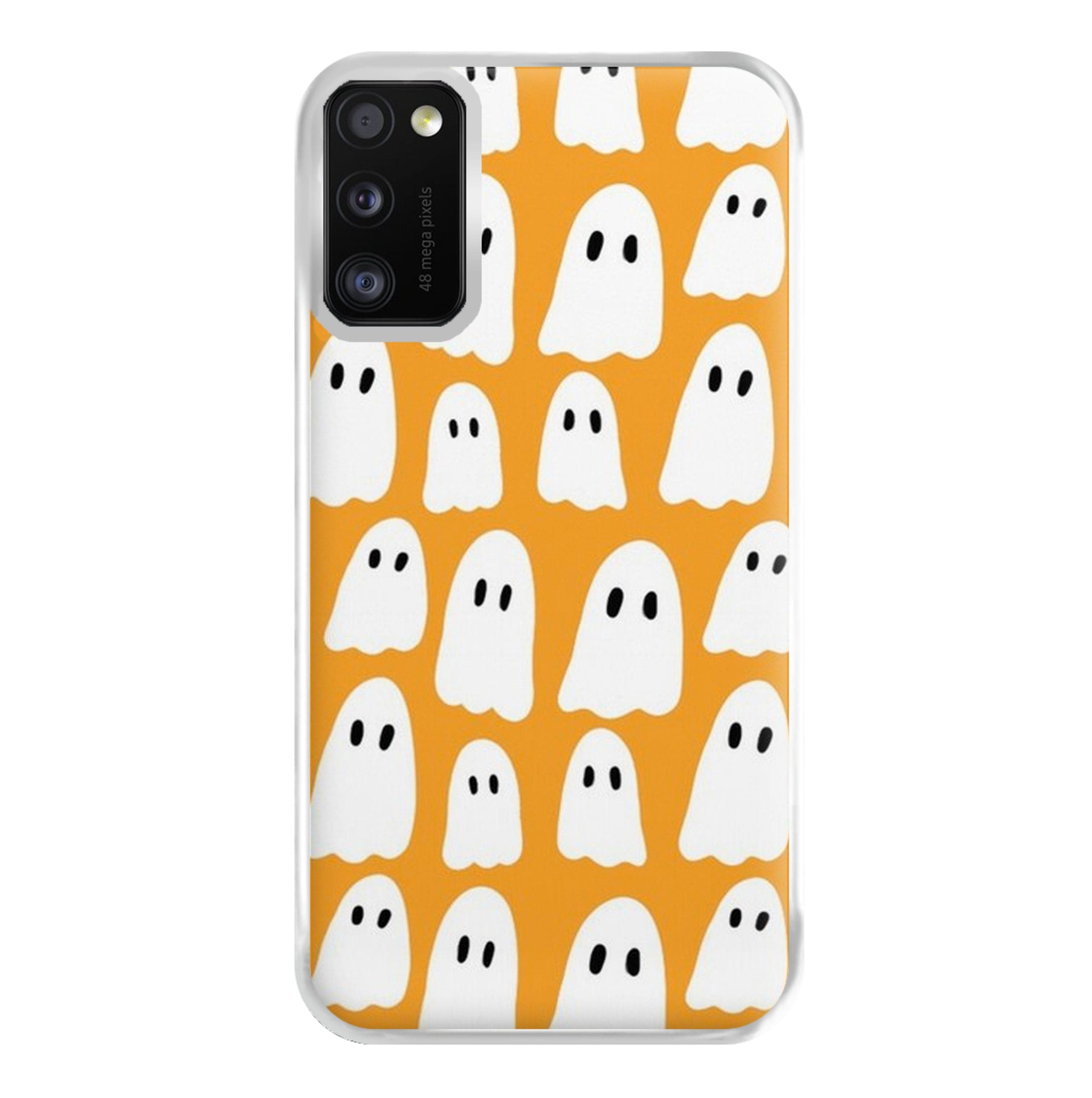 Orange Ghost Halloween Pattern Phone Case