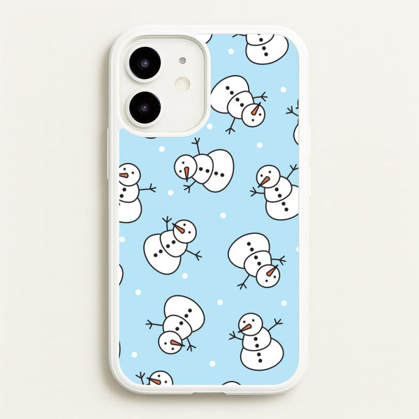 Cartoon Snowmen Pattern iPhone 12 Mini Case