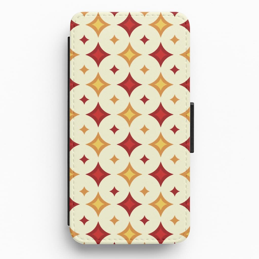 Geometric Christmas Stars Pattern Flip / Wallet Phone Case