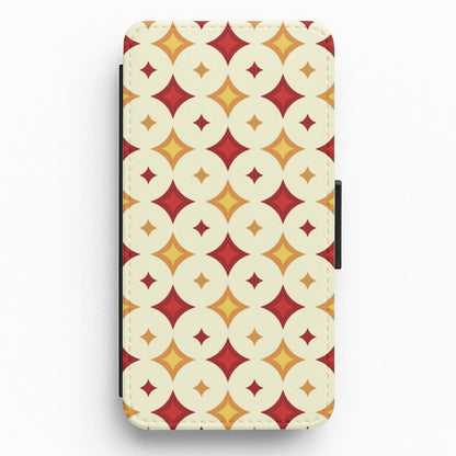Geometric Christmas Stars Pattern Flip / Wallet Phone Case