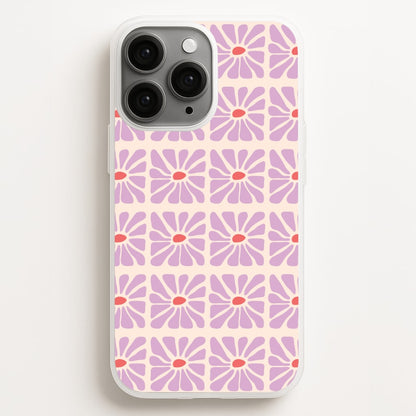 Square Abstract Flowers Mauve iPhone 12 Pro Max Case